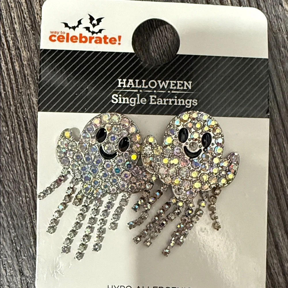 3 Halloween Earrings Set - Purple, Orange, Silver